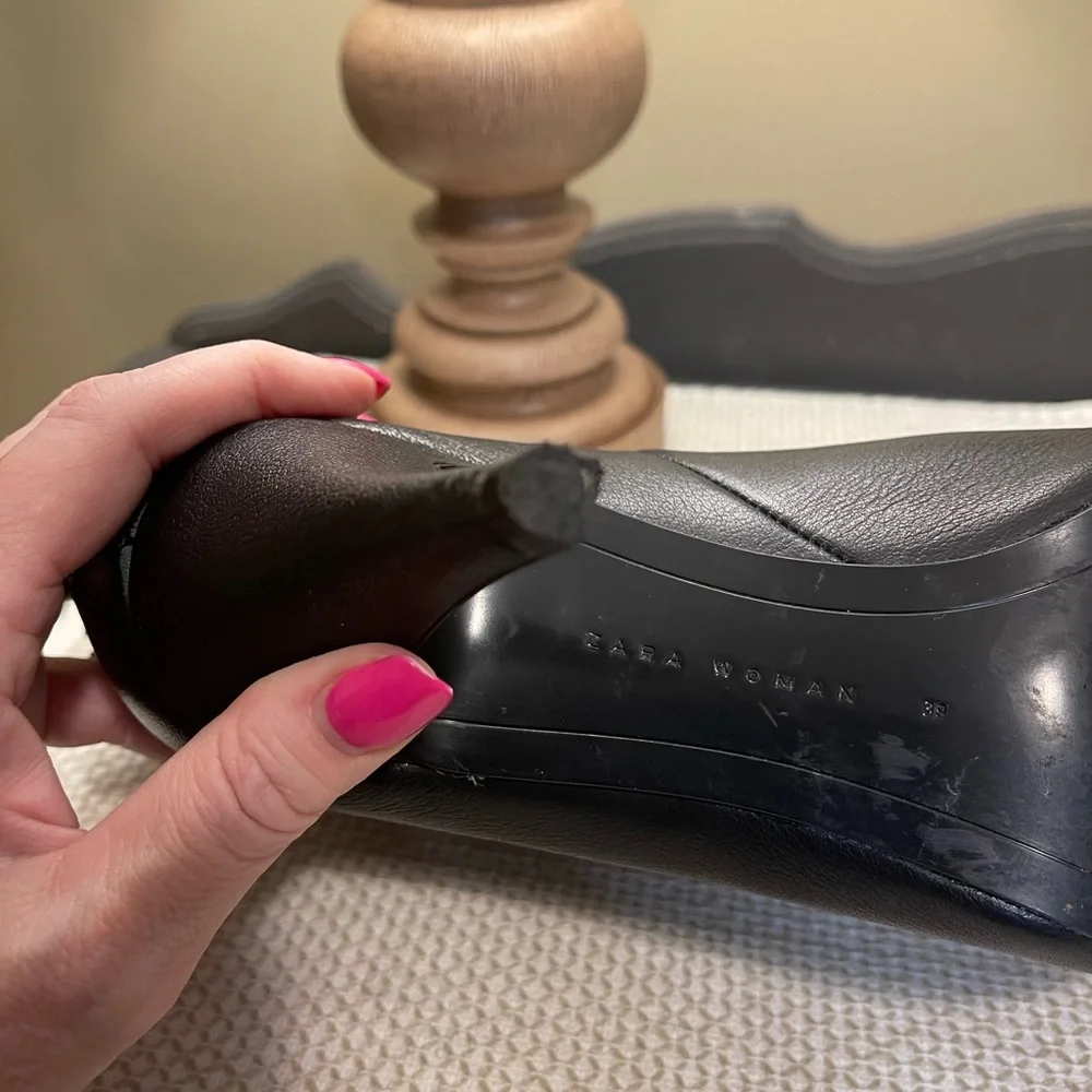 Zara Black Ankle Boots with Silver Accents - Picture 7 of 11